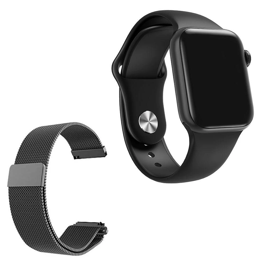 Relógio Smartwatch W58 Preto Android Ios + 1 Pulseira Extra De Aço - Smart Bracelet