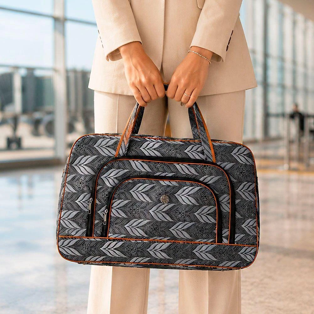Bolsa de Viagem Grande Poliéster Impermeável Zíper Modelo Bolsa de Viagem Cinza