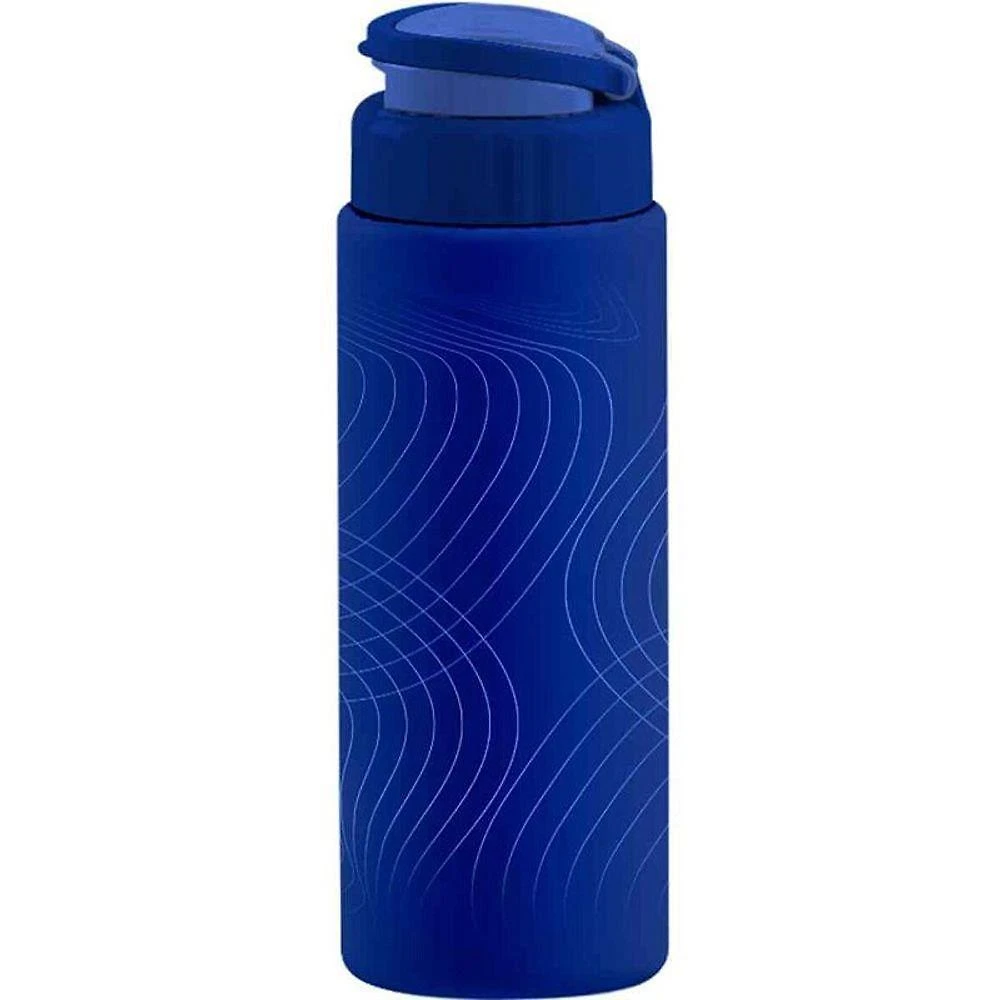 Garrafa Squeeze Roma 700ML Plástico Antivazamento Soft Touch Azul Tiba
