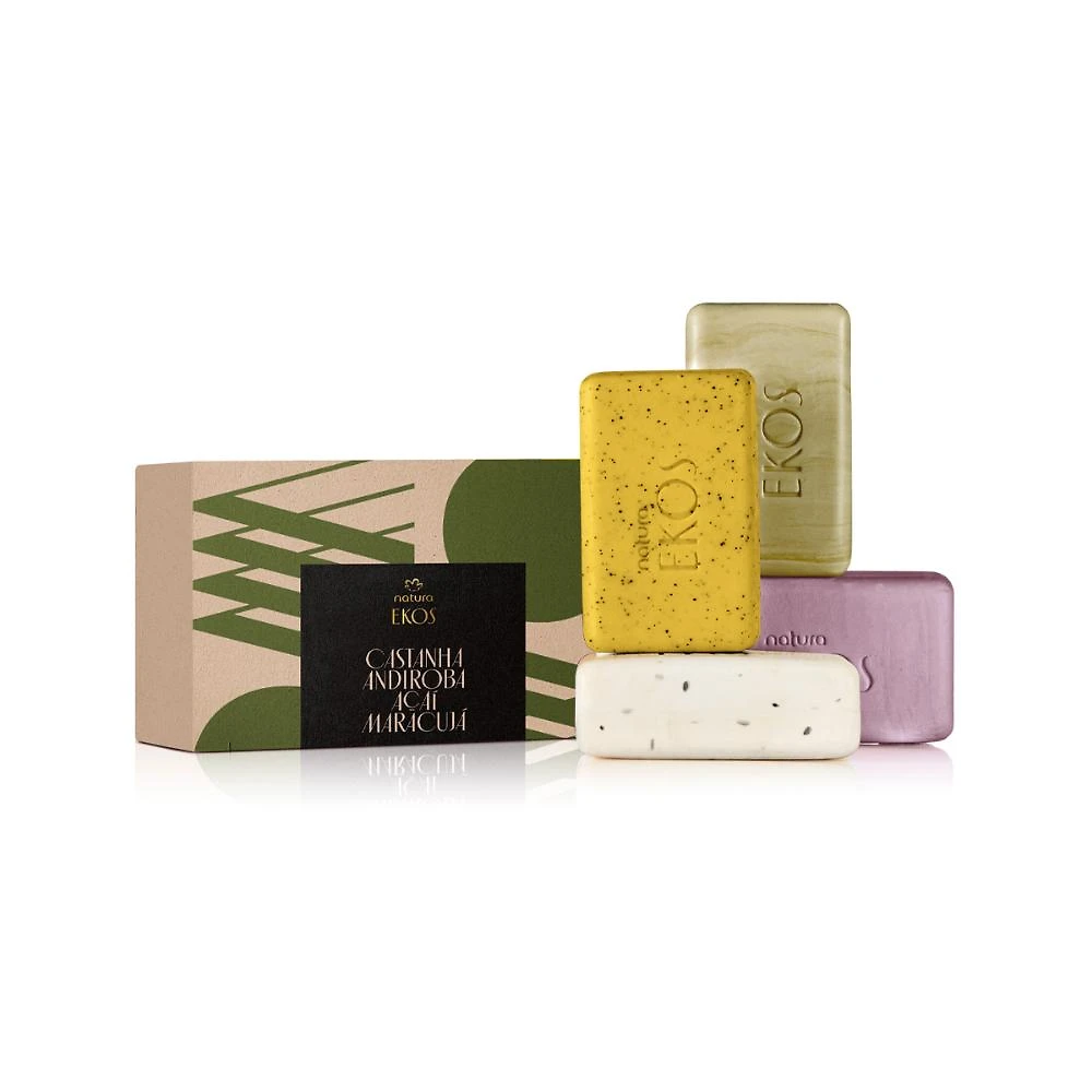Sabonete em Barra Cremoso e Esfoliante Natura Ekos 4un 100g