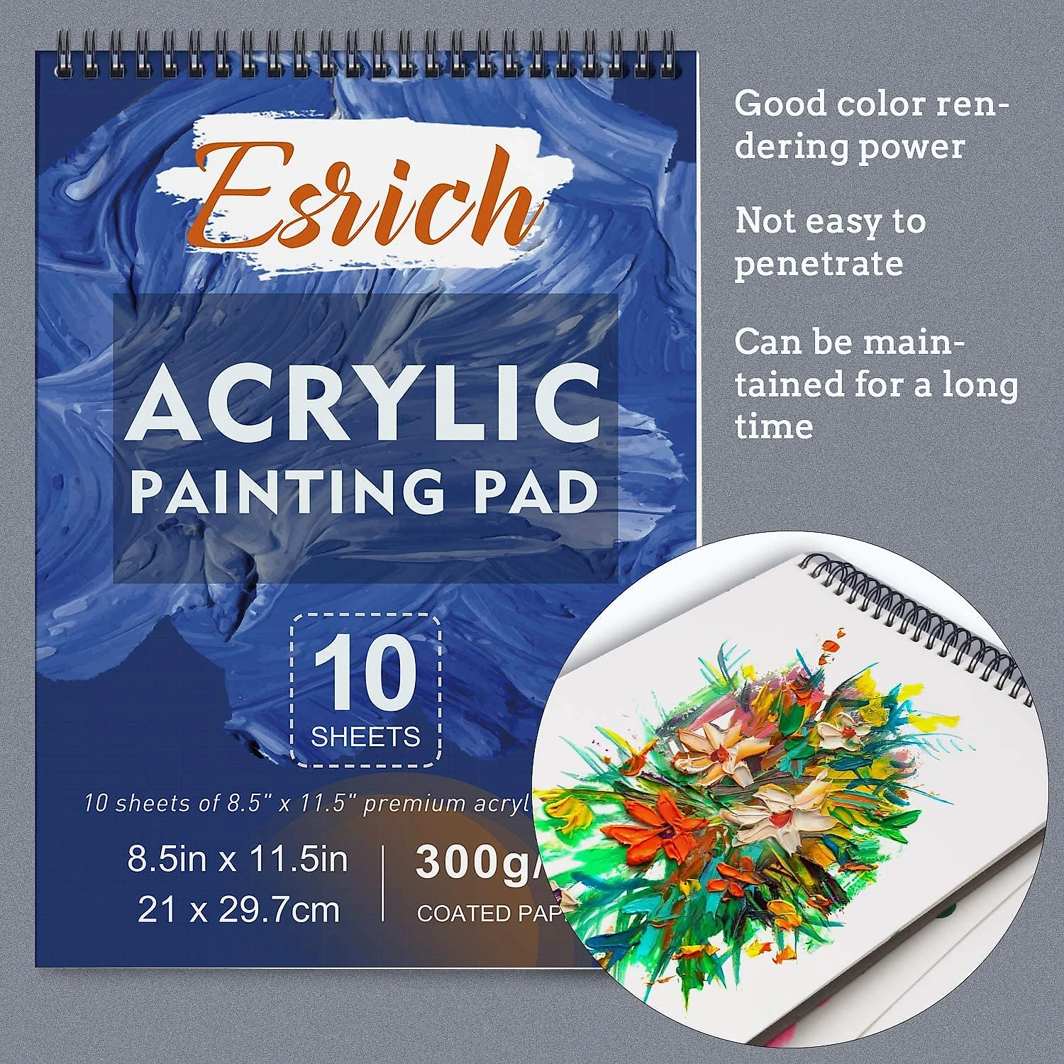 ESRICH Acrylic Kit de Pintura Conjunto Artístico com 75 Peças Inclui 36 Tintas