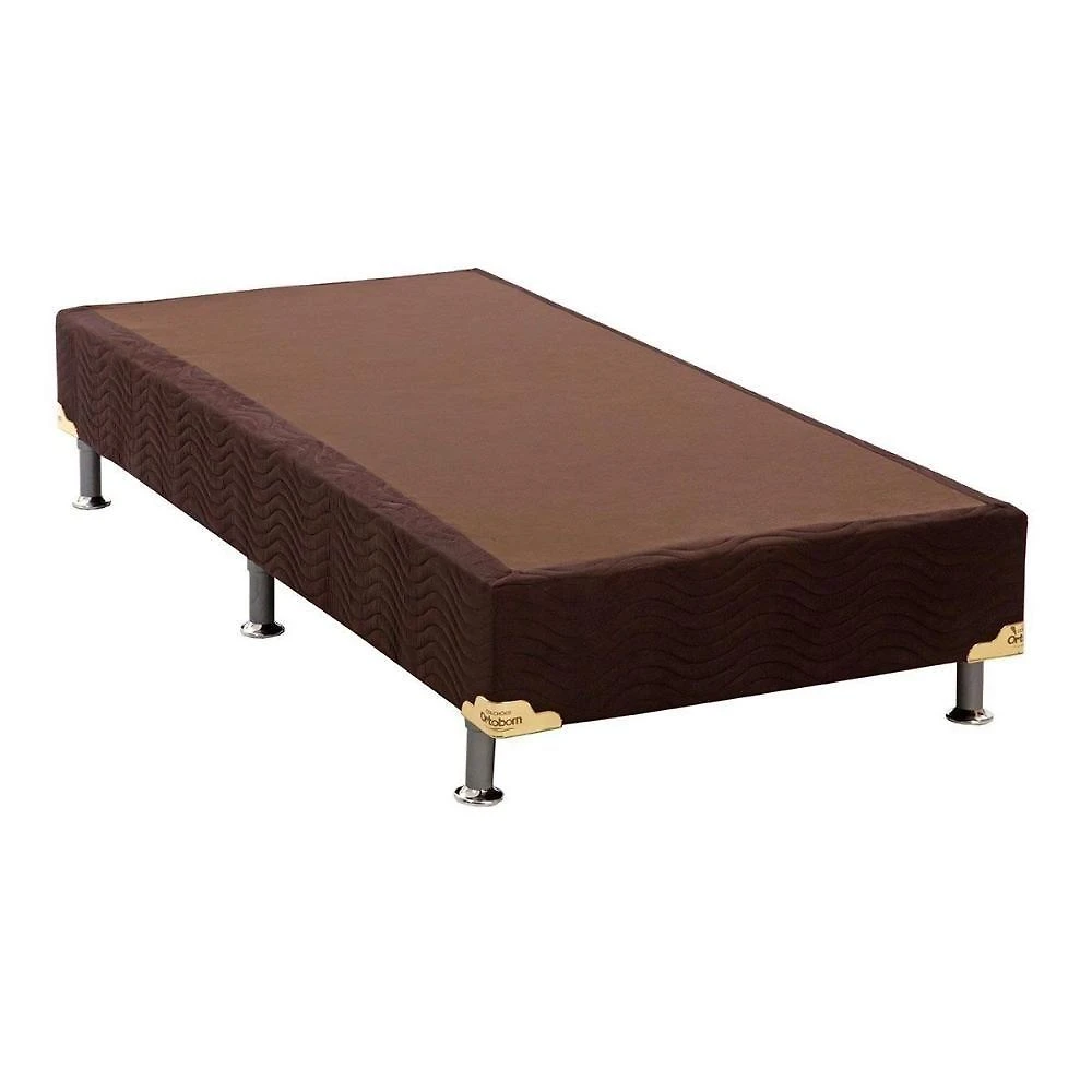 Cama Box Base Universal Solteiro Americana Suede Brown (88x188x23) - Ortobom
