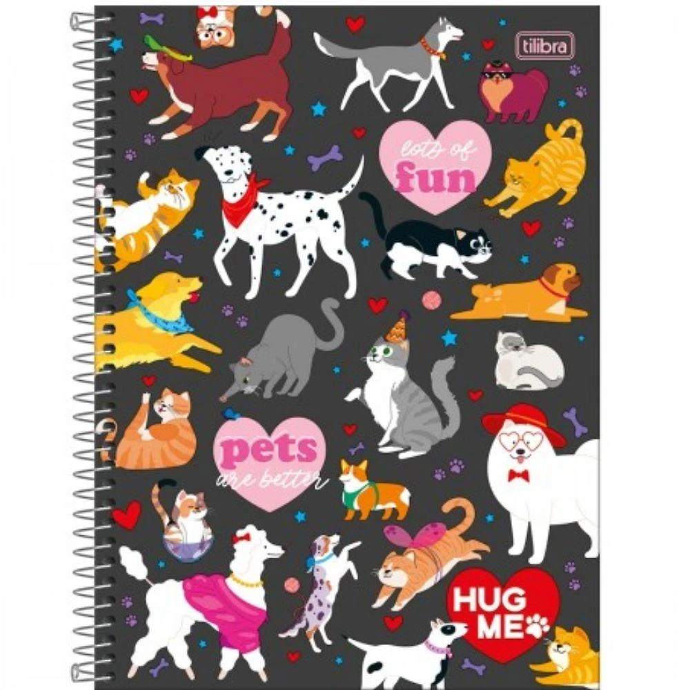 Caderno Espiral Capa Dura Universitário Hug Me 80 Folhas Tilibra Estampa 8