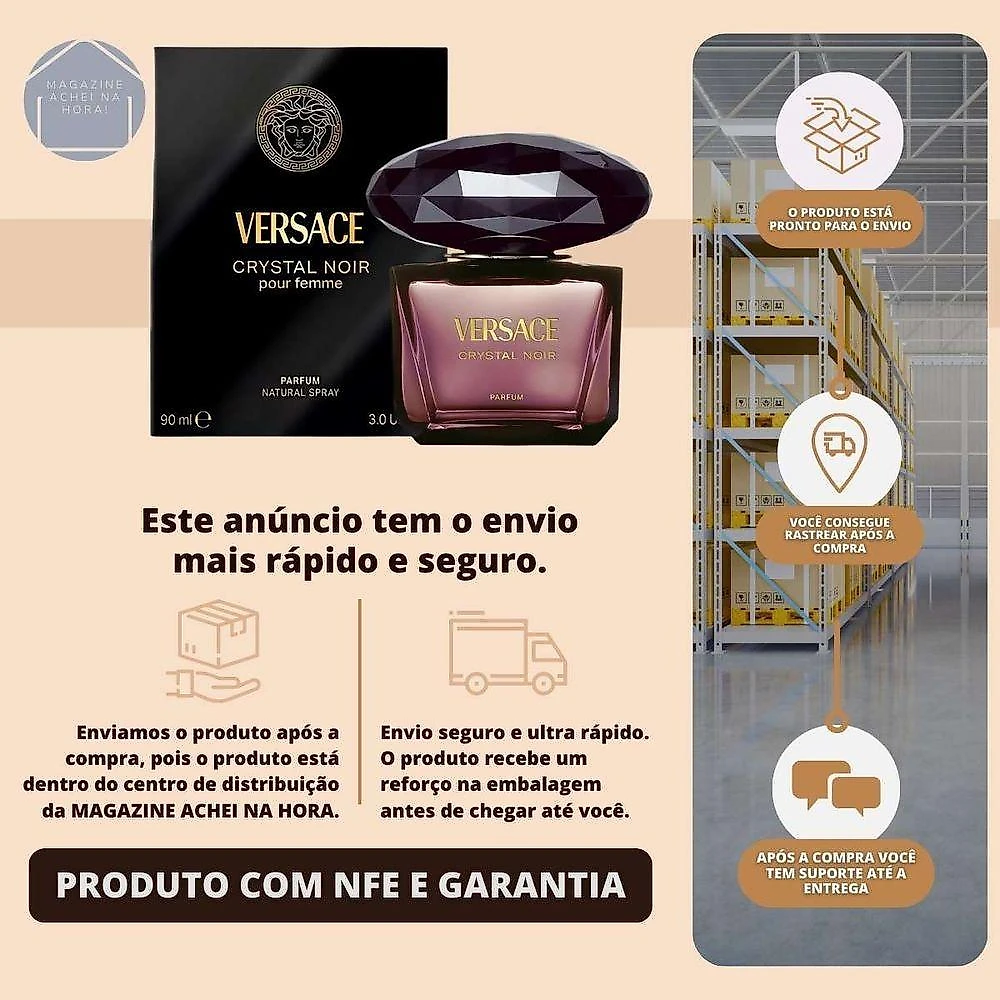 Perfume Crystal Noir Feminino Eau de Parfum 90ML Versace