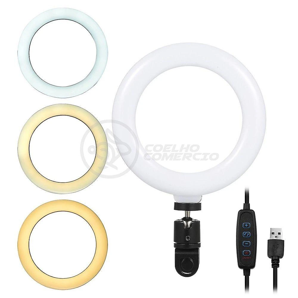 Ring Light 6 Polegadas E Tripé De 16cm + Mini Ring Light De Celular + Lapela - Conjunto Audiovisual
