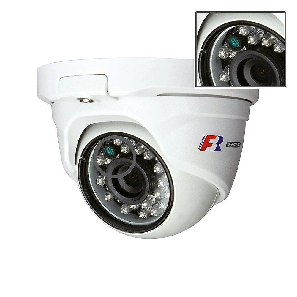 Câmera Dome FBR FS-PDF1 720P 4x1 Lente 2.8MM IR 25M IP65 Branco