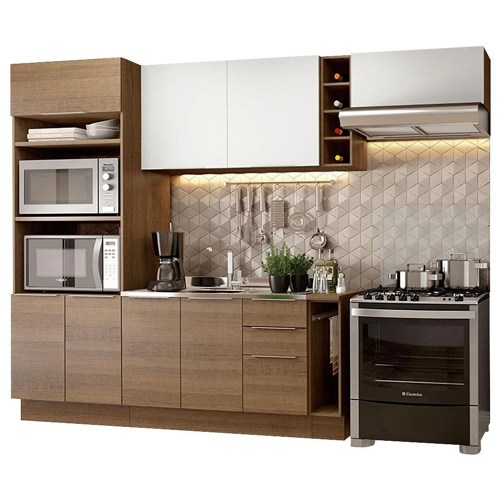 Cozinha completa madesa stella 290002 com armário e balcão