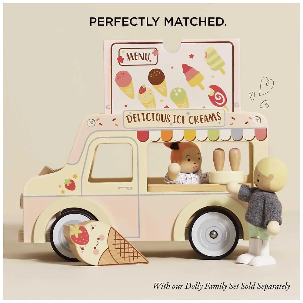 Caminhão de Sorvete de Madeira com Acessórios Magnéticos, Daisylane Le Toy Van 110v
