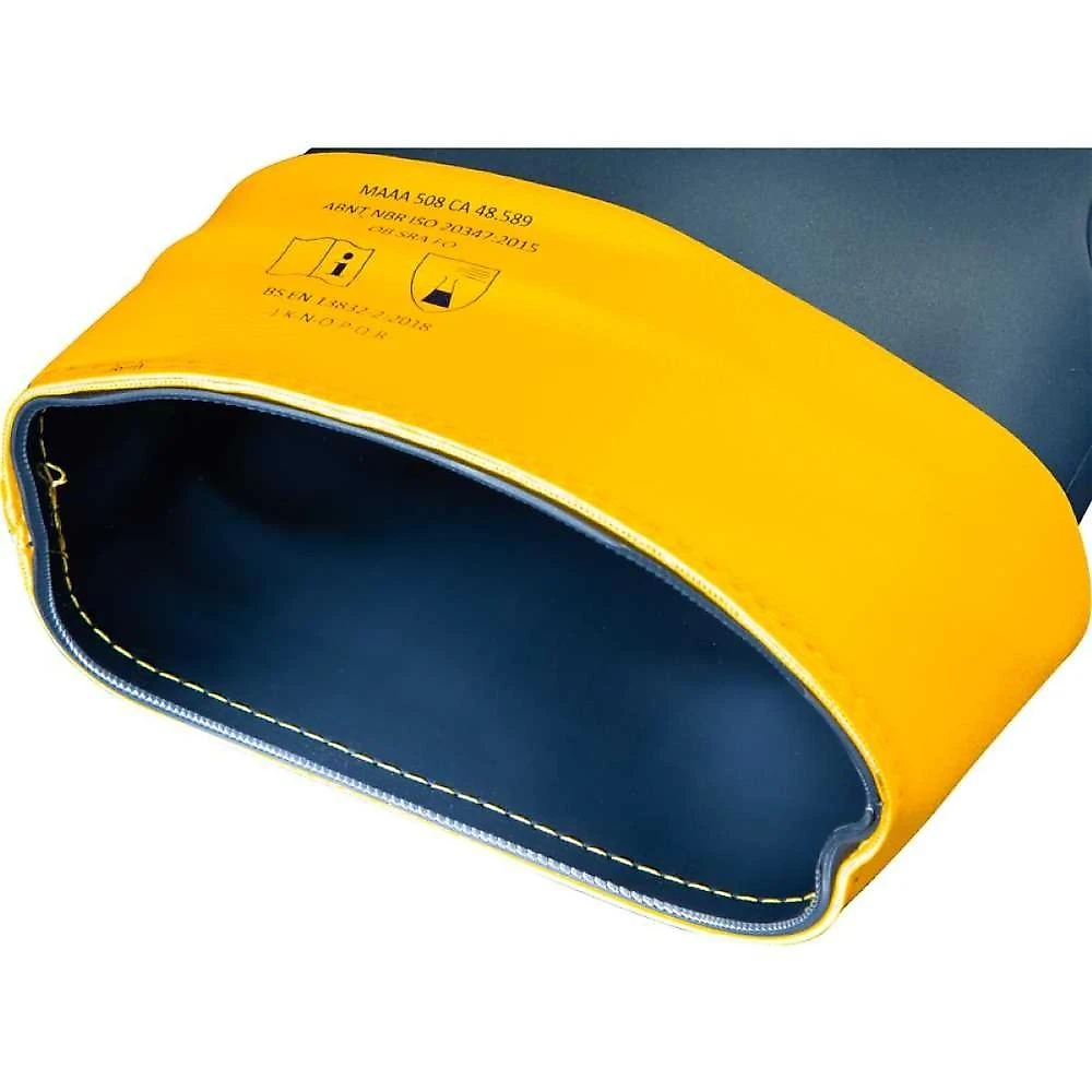 Bota pvc 37/38 azul/amarela cano médio sem forro vonder