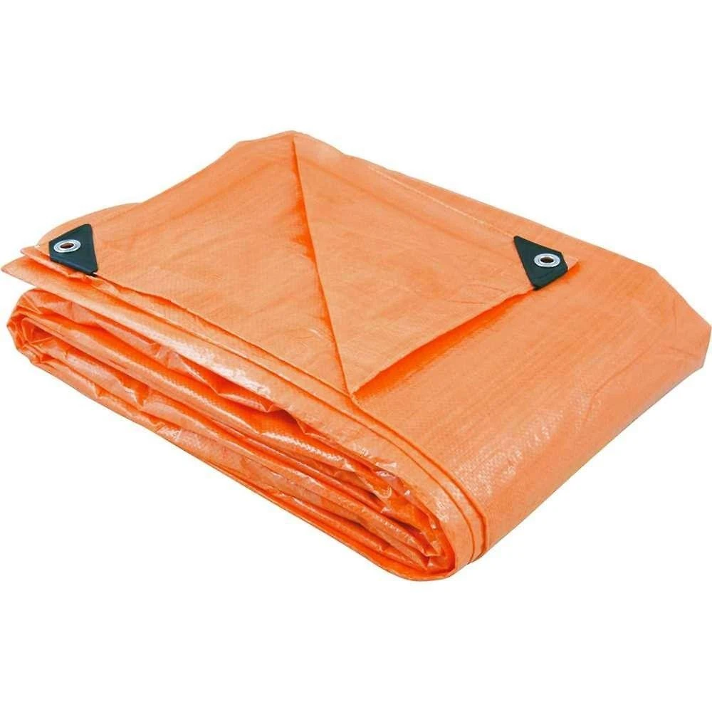 Lona de Polietileno Laranja 4 m X 3 m Impermeável Cantos Reforçados Proteção Raios Ultravioleta