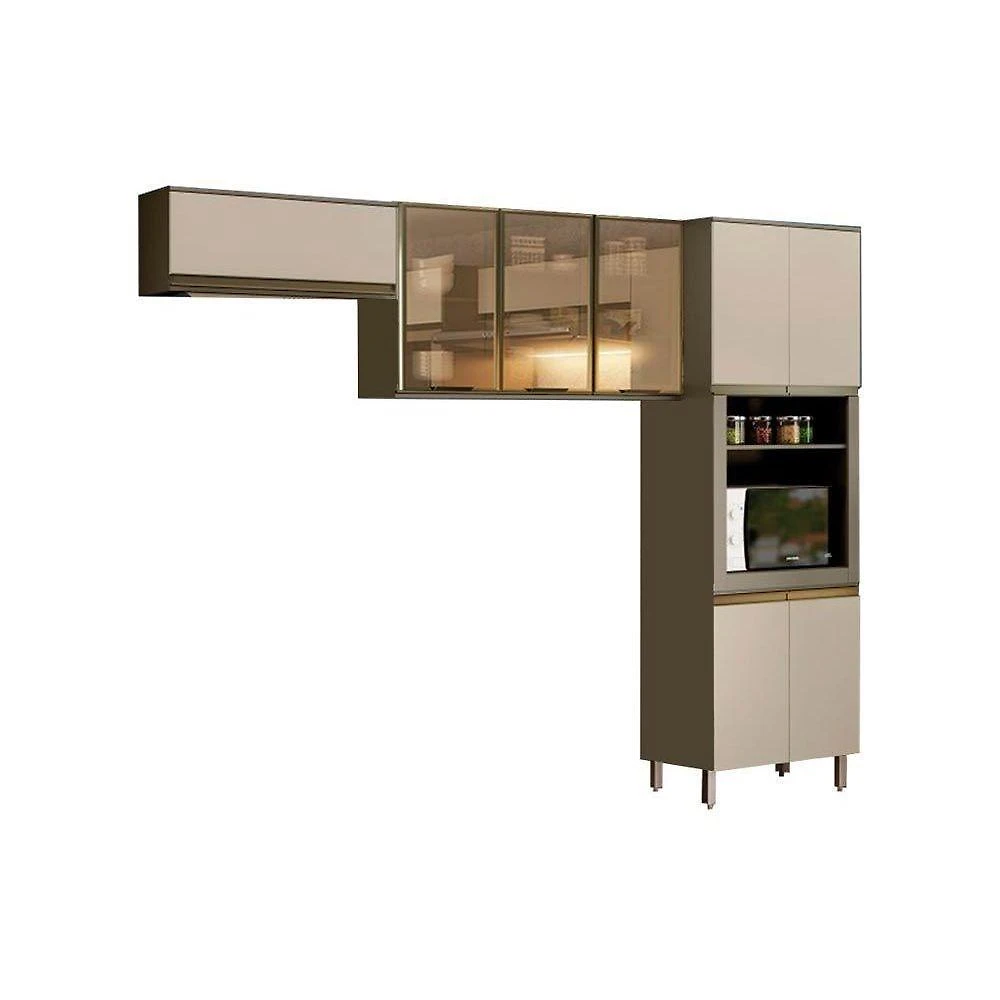 Kit De Cozinha 3 Peças Connect (2armários+1paneleiro) Cpt16 Duna-cristal - Henn