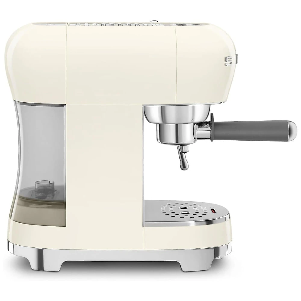 Máquina de Café Espresso Manual Smeg ECF02 15Bar, Fabricada na Itália, Design Retrô com Vara de Vapor, na Cor Creme