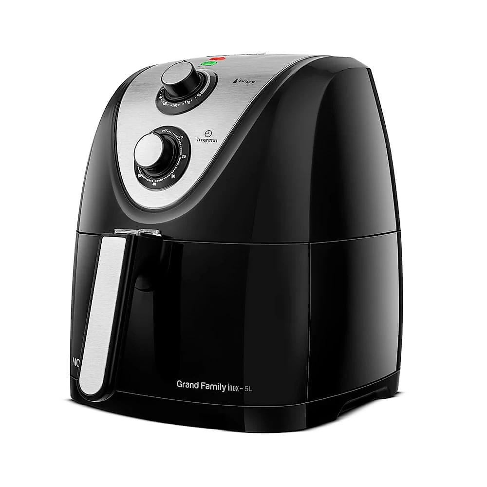 Fritadeira Elétrica Air Fryer Mondial Grand Family Inox AFN-50-BI 5L Preta - 127V
