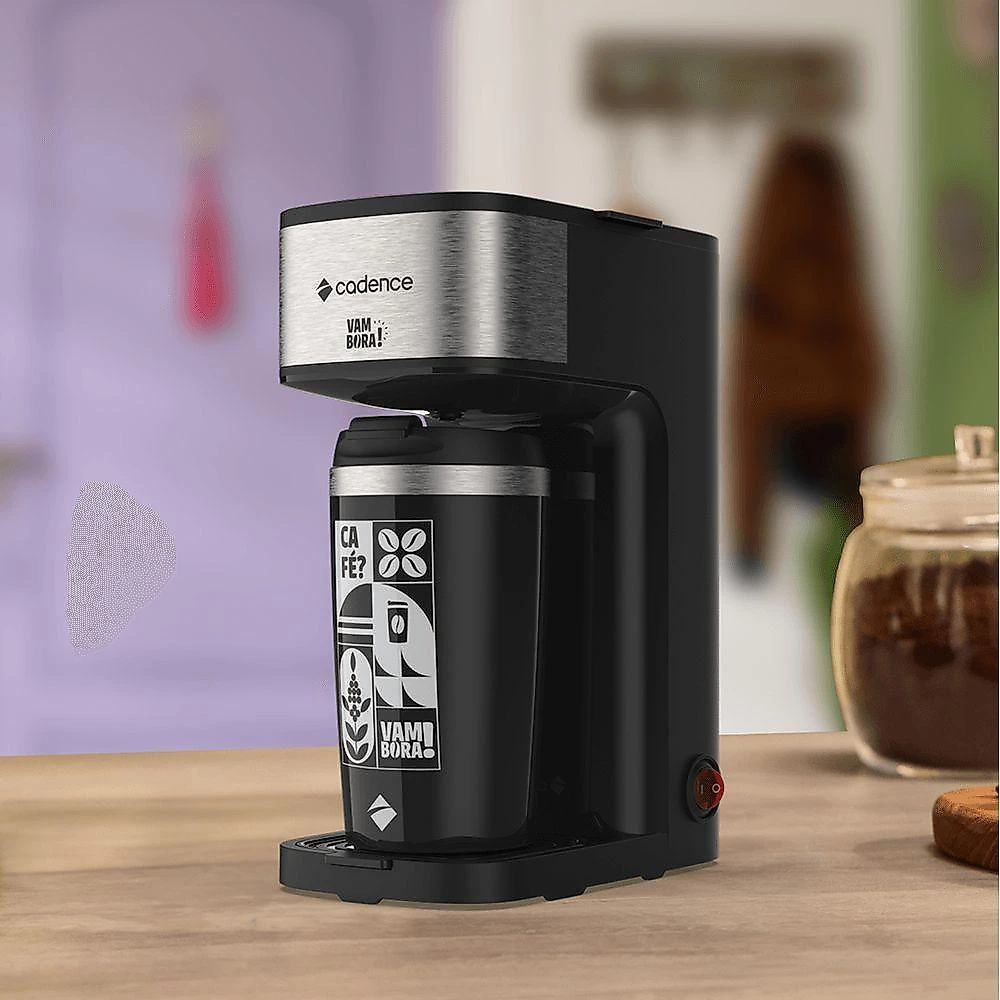 Cafeteira Elétrica Cadence Vambora CAF207 com Copo Térmico Aço Inox 600W 110V