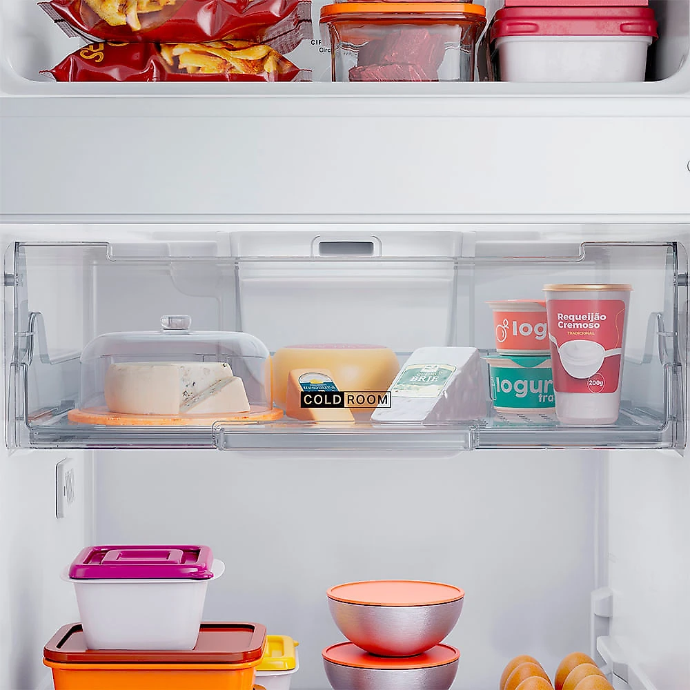 Refrigerador de 02 Portas Brastemp Frost Free 415 Litros Classe A Inox com Safe Power e Smart Cold - BRM52MKANA 110