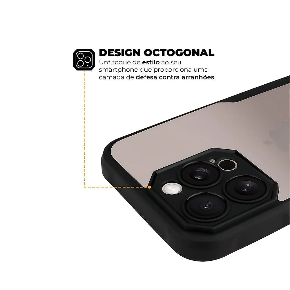 Kit Capa Dual Shock Sense e Pelicula Defender Pro Privacidade para iPhone 15 Pro Max - Gshield