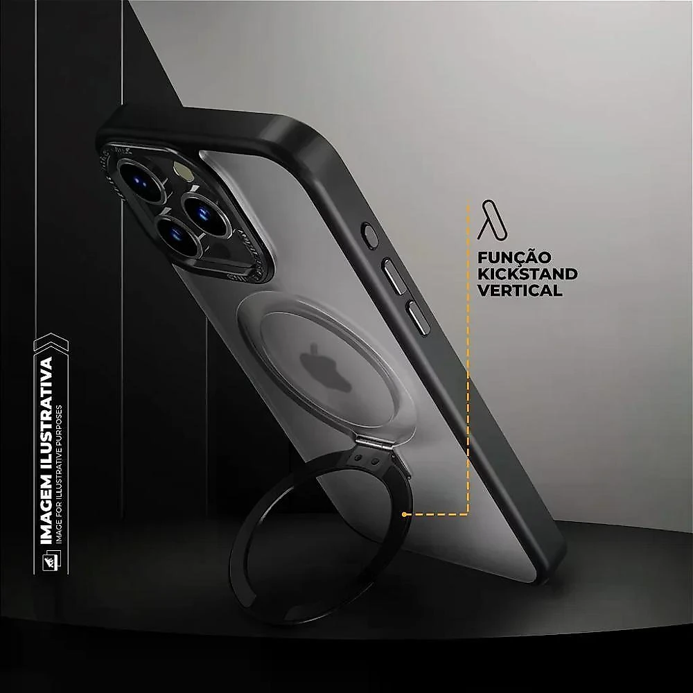Capa para Iphone 16 Pro Max Gshield Dual Ring Pro com Anel Giratório 360° TPU e Policarbonato