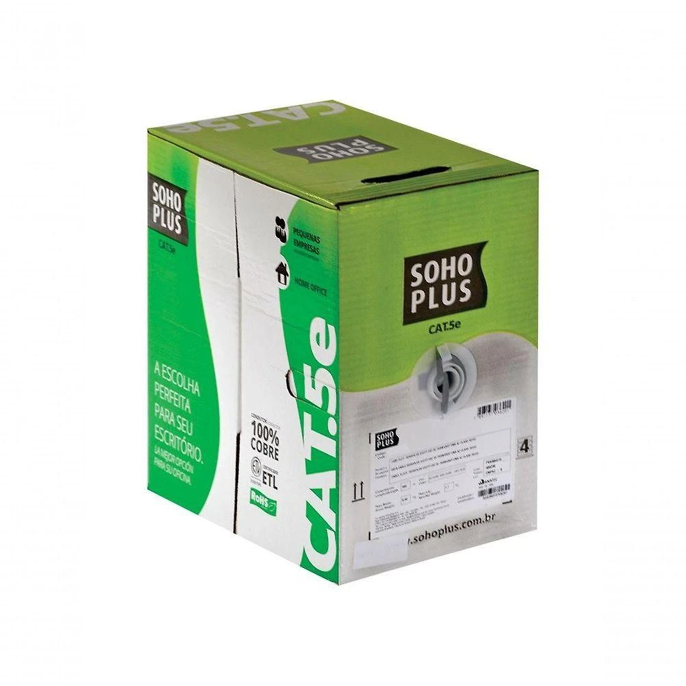 Cabo de Rede Lan U Utp Cat.5e 24 Awg 4 Pares 100% Cobre 305m Cinza Furukawa