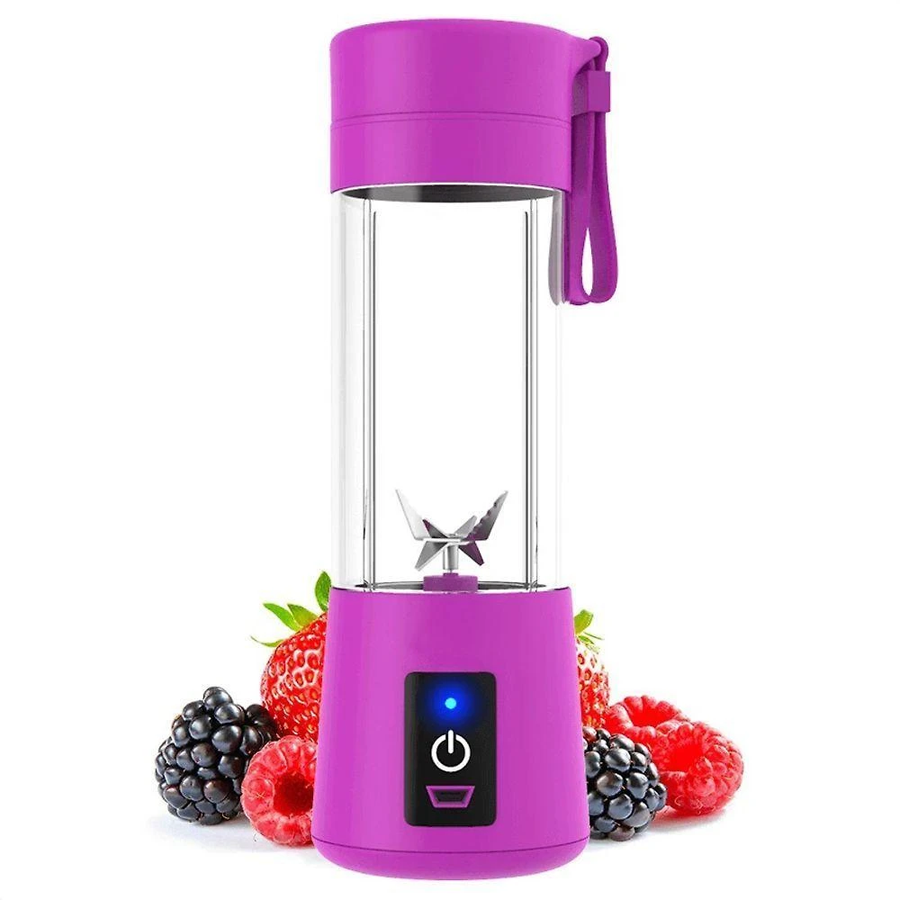 Mini Liquidificador Mixer Juice Cup Portatil 320ml Usb 6 Lâminas - Juicer - Roxo