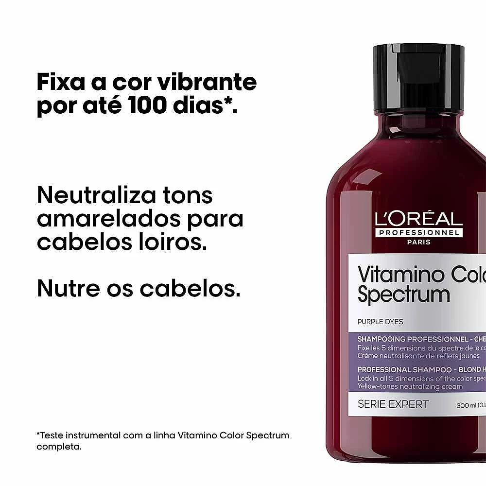 Shampoo l'oréal professionnel vitamino color spectrum matizador tons amarelados 300ml