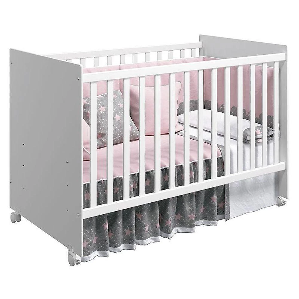Quarto De Bebê Americano 6 Portas Com Berço Nacional Mel Branco Acetinado - Reller - Henn E Colchão Gazin.