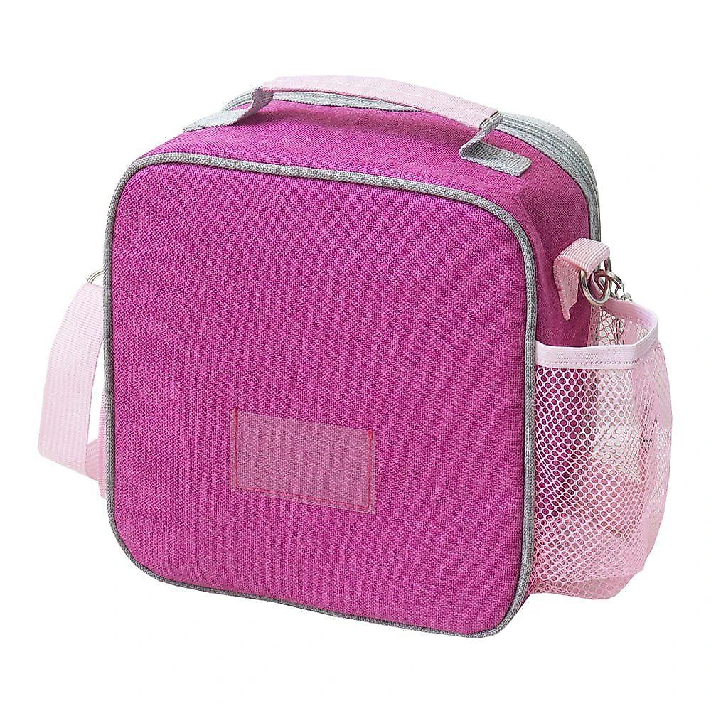 Lancheira Térmica E Pote P/ Lanche 450 Com Garrafa 550ml E Porta Acessórios Multiuso Pink