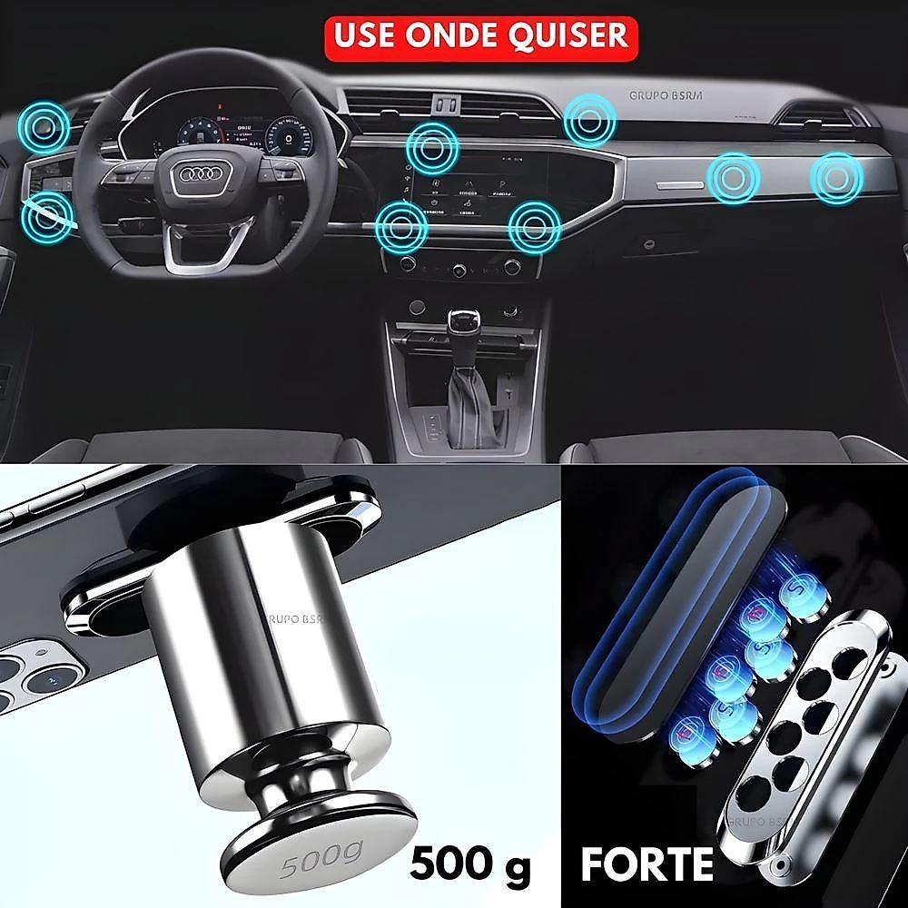 Suporte Magnético para Celular Automotivo em Painel Modelo Ímã Telefone Móvel Compatível com Vários