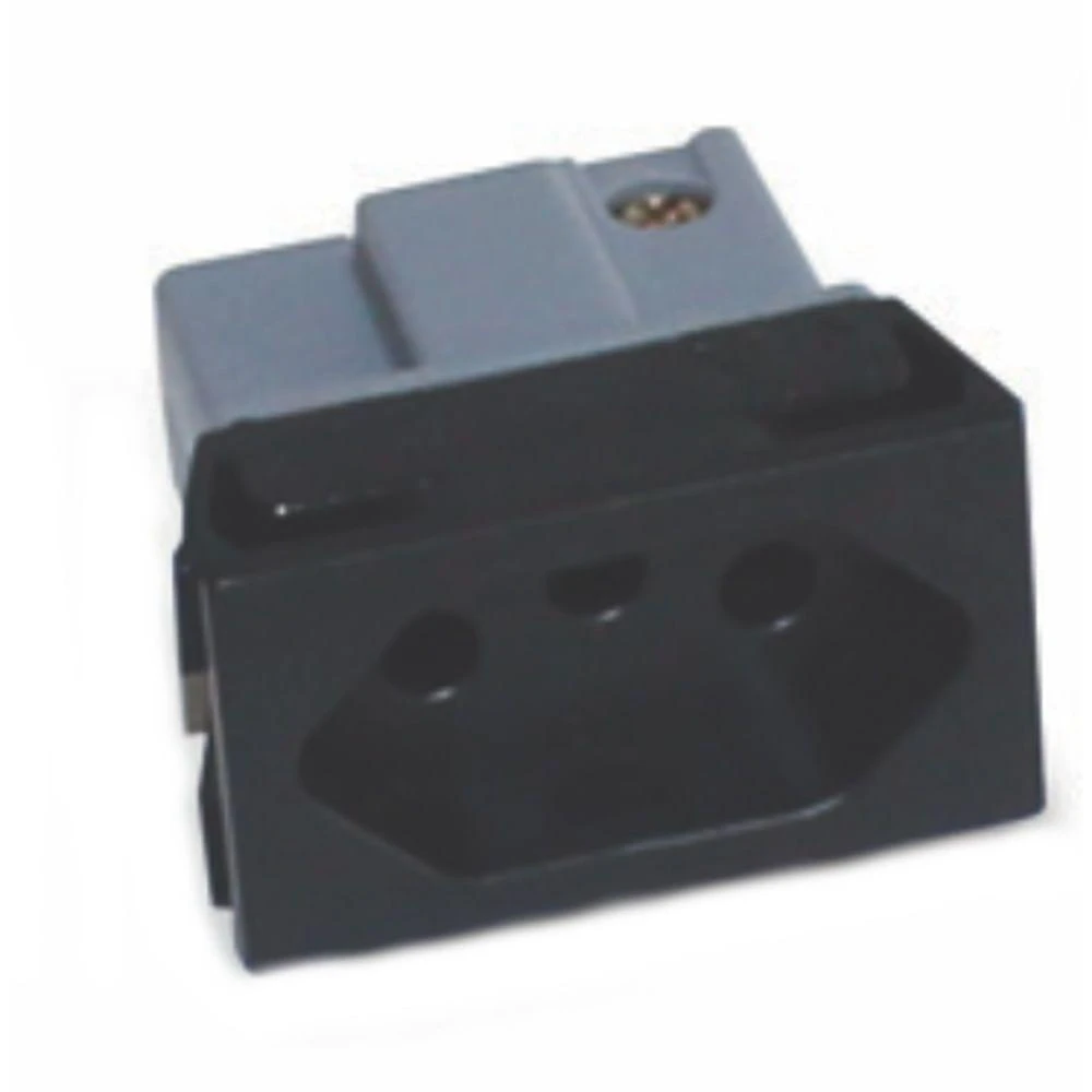 Tomada S8621 20A 2P+T 250V NBR 14136 com Borne Preta Steck IP20