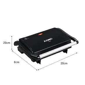 Grill Elétrico Arno Compact Uno GPTO Grelha Antiaderente Trava Lateral Preto 110V
