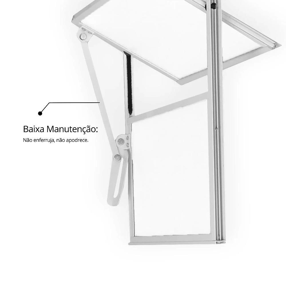 Janela de Alumínio Basculante 40x60cm com 1 Bascula e Vidro Mini Boreal Soft MGM Branco Branco
