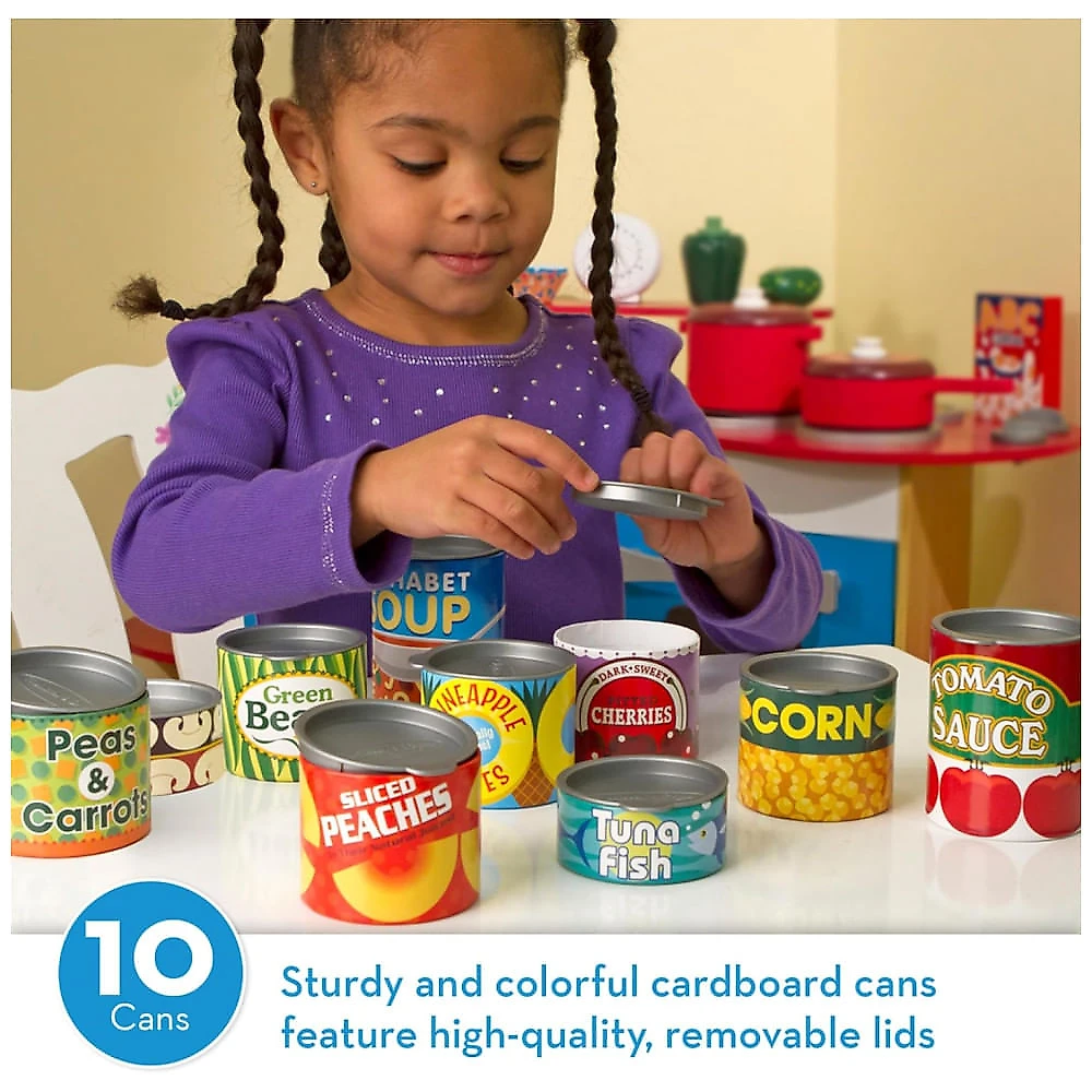 Kit Latas para Mercearia Infantil com 10 Un Empilháveis para Crianças Acima de 3 Anos, Melissa & Doug
