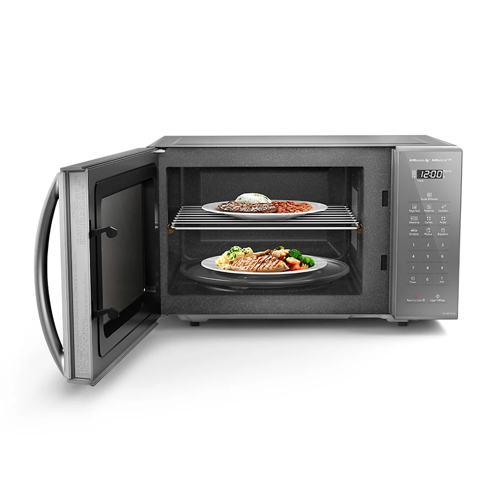 Microondas Panasonic Dupla Refeição 27L Prata - ST55LMRU 110v