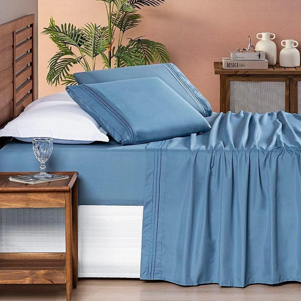 Jogo De Cama Allegra Queen 04 Peças - Ice Blue