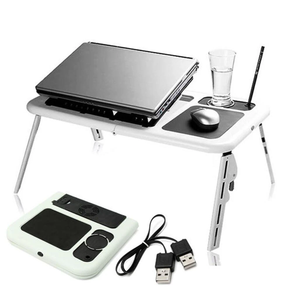 Mesa para Notebook E-Table Cooler com 2 Coolers e Sensor Touch de Mouse Altura Ajustável