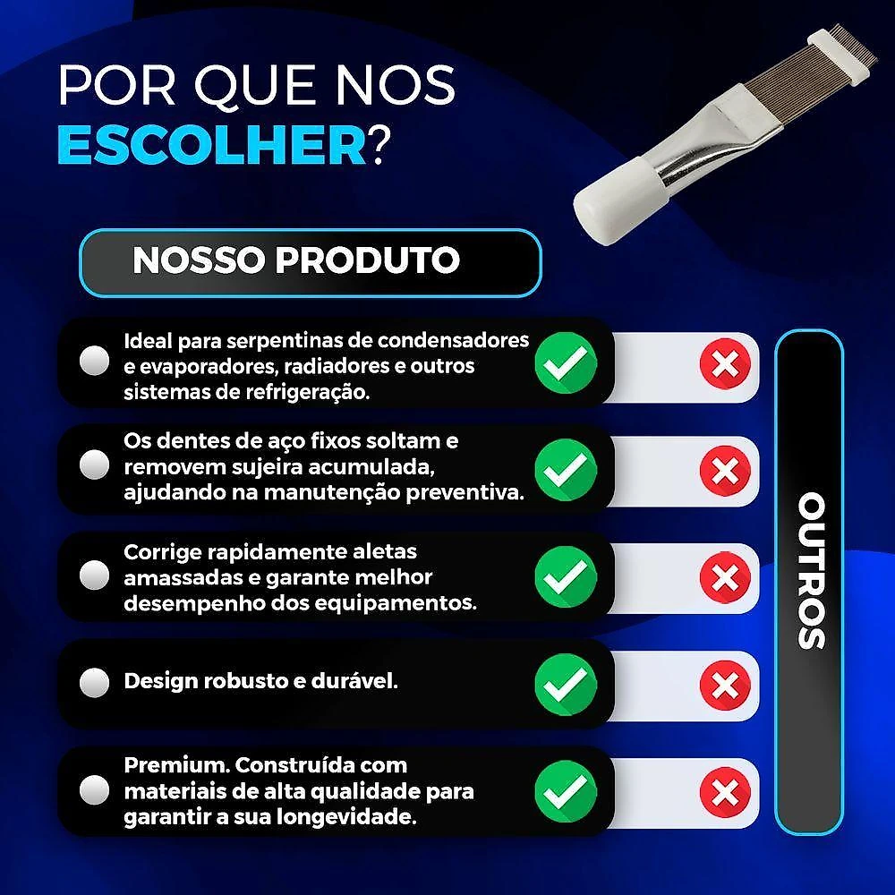 Pente Para Aletas De Metal Fsh-352 Hiatsu Ferramenta Para Refrigeração 3 Unidades