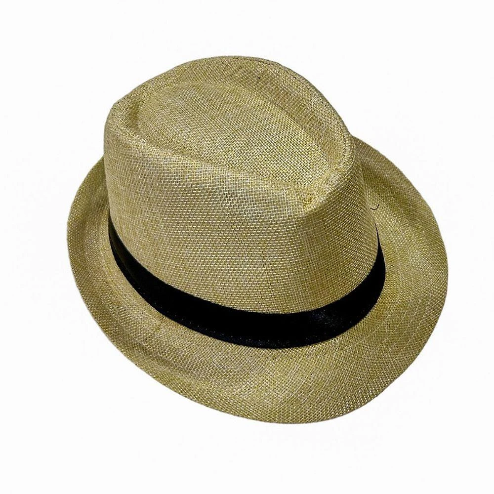 Chapéu Panamá Fedora OEM 1603 Palha Sintética Aba 4 cm Bege Social Clássico Unissex
