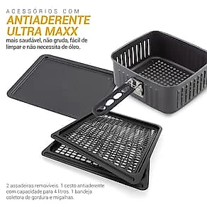 Fritadeira Elétrica Sem Óleo Air Fryer Oven Philco 12L PFR2200 Preta 110V