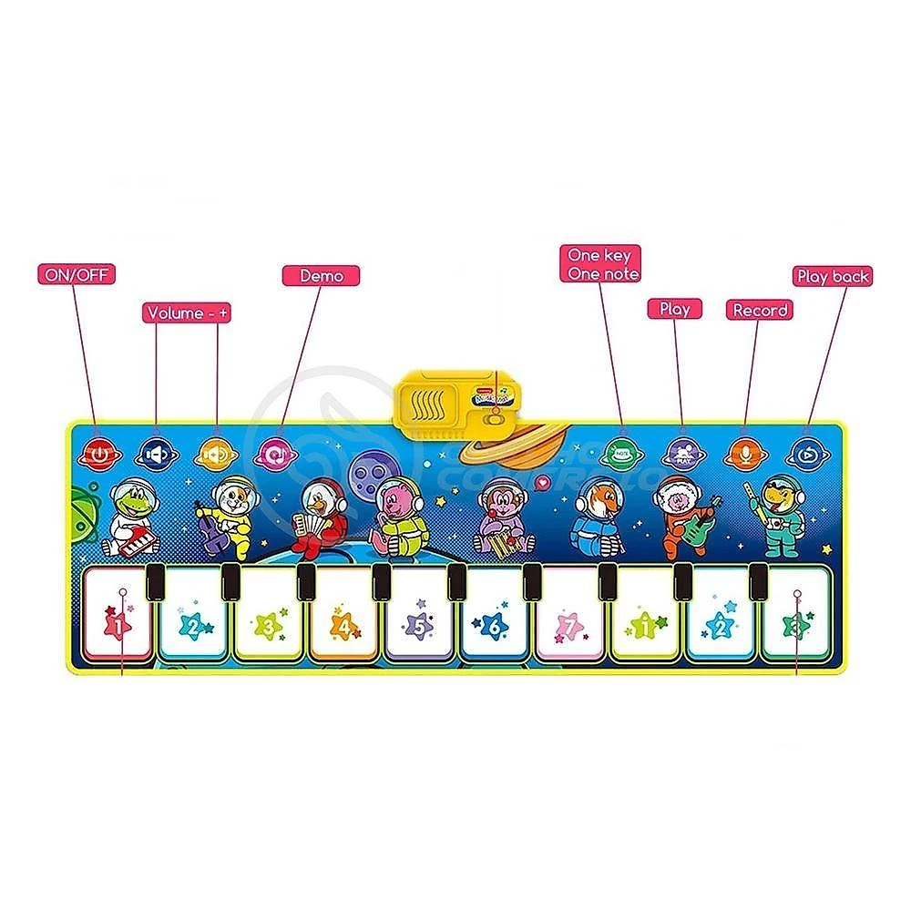 Piano Music Mat Tapete Musical 110x36cm Bebês 10 Teclas