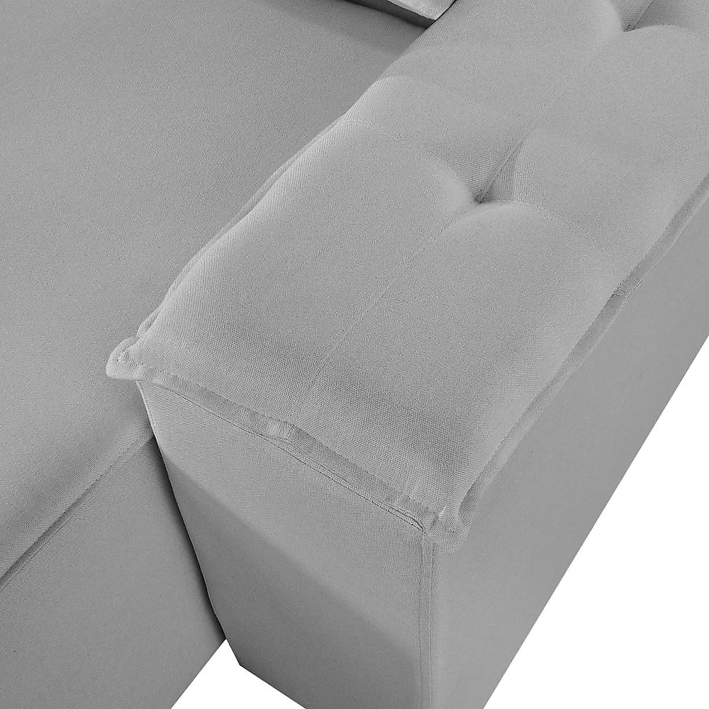 Sofá Retrátil e Reclinável 4 Lugares com Entrada USB e Porta Copos 250cm Irlanda Yescasa Sofá Retrátil e Reclinável 4 Lugares 250cm M180 Yescasa Linho/Cinza Claro