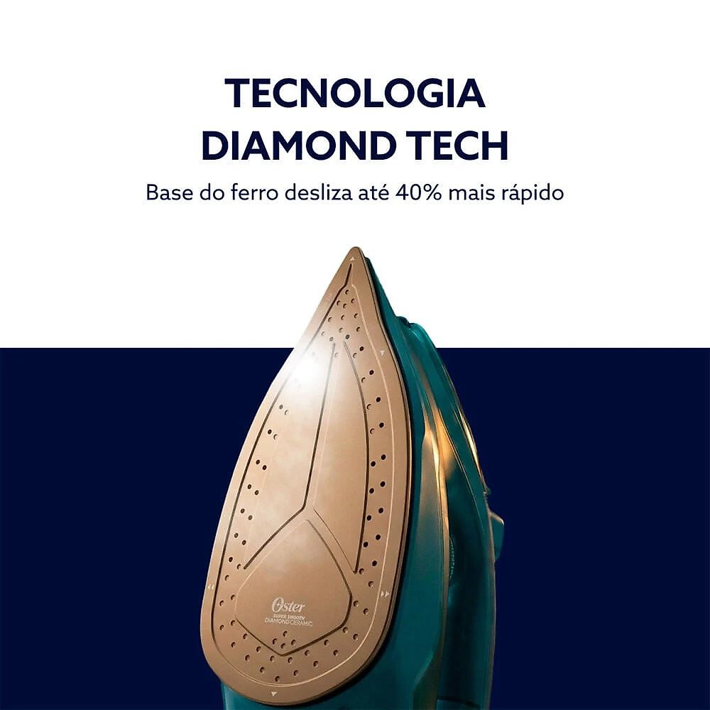Ferro de Passar a Vapor GCSTDPA8002 Diamond Tech Cabo Giratório 360 graus Oster Cinza - 110V