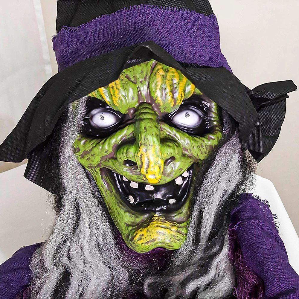 Boneco Bruxa Vanda Decoração Halloween Com Som E Luz