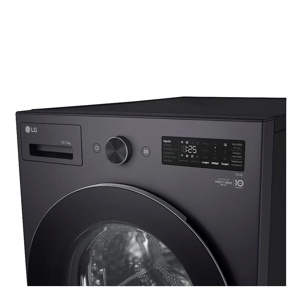 Lava e Seca Smart LG 16kg Black Inox com AIDD™ WD16GNTS6 220V