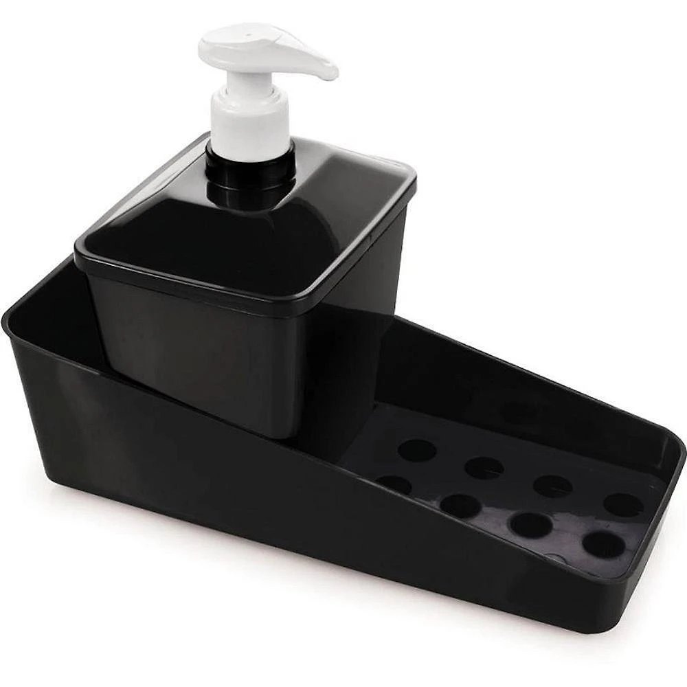 Porta Detergente 600ML com Pump e Suporte Escorredor Polipropileno Plasútil