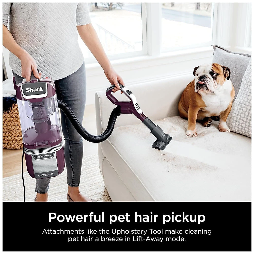 Aspirador Vertical Shark LA702 Rotator Pet LiftAway ADV com Tecnologia DuoClean PowerFins HairPro e Neutralizador de Odores, Roxo Vinho com Sistema