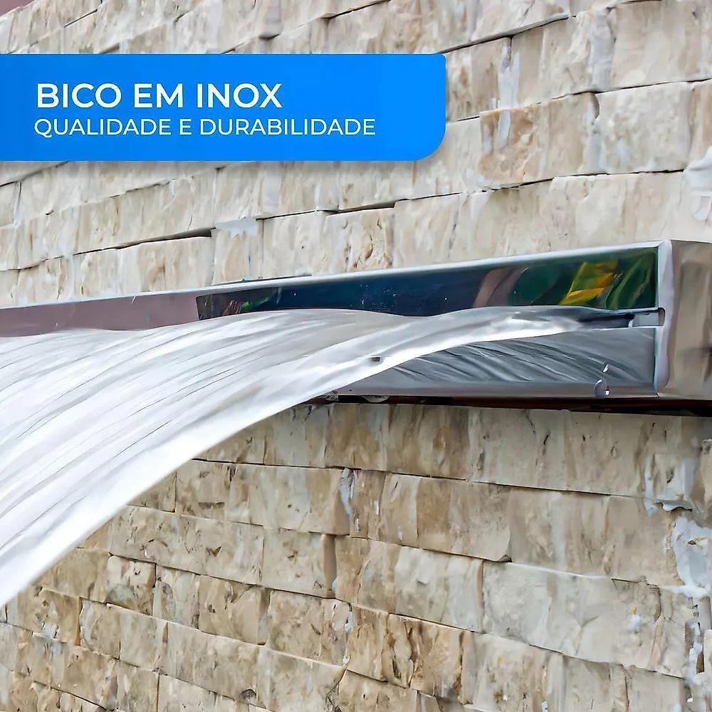 Cascata de Embutir para Piscina 180cm Aço Inox 304 Sol e Água