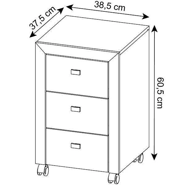 Kit 3 Peças com Escrivaninha, Armário e Gaveteiro Espresso Móveis Conjunto Home Office com Mesa, Armário 2 Portas e Gaveteiro 3 Gavetas Espresso Móveis Branco
