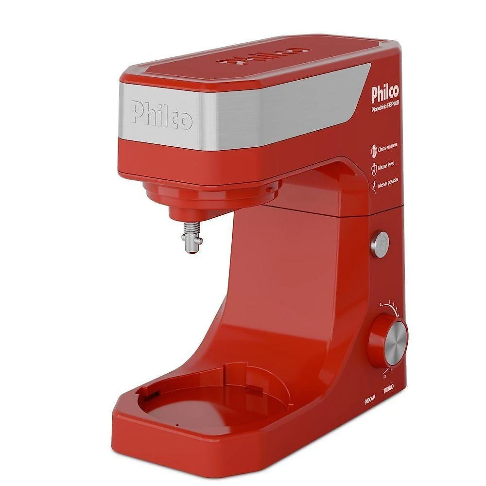 Batedeira Planetária Philco 900W 5L Turbo Vermelha PBP90B 220V