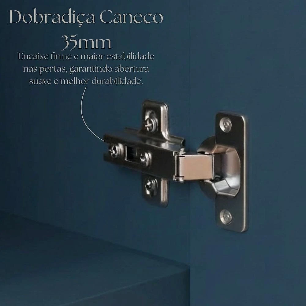 Cozinha Compacta Modulada 7 Portas 3 Gavetas 100% Mdf 2 Tampos Sevilha Azul Órion