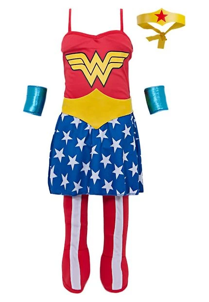 Miniatura Fantasia Mulher Maravilha Infantil - Liga da Justiça G