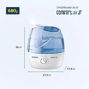 Umidificador de Ar Ultrassônico Mondial NUA-02 Comfort Air 2 2,2 Litros Branco/Azul Bivolt